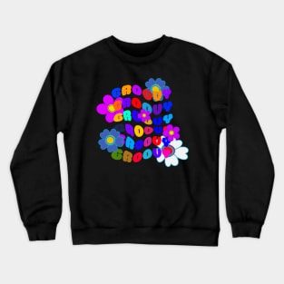 Retro hippie groovy flower design Crewneck Sweatshirt